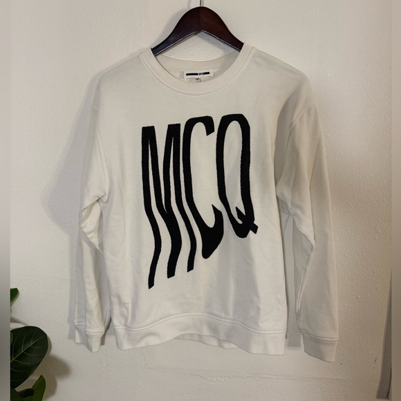 McQ by Alexander McQueen Tops - McQ by Alexander McQueen Pullover Sweatshirt M White